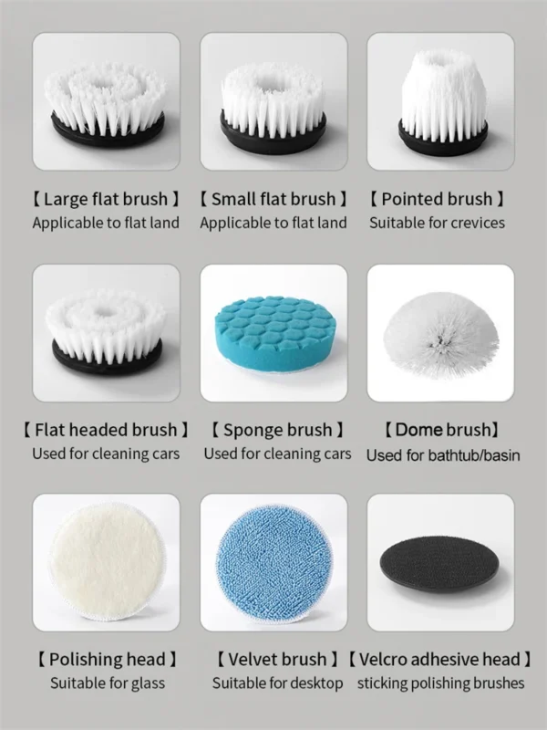 Electric Cleaning Brush Cordless Electric Spin Cleaning Scrubber Shower Cleaning Brush Kitchen Bathroom High-Speed Cleaning - Image 5