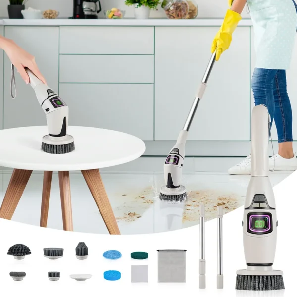 Electric Cleaning Brush 10 in 1 Electric Cleaning Brush Cordless Rotary Clean Brush Shower Cleaning Brush Kitchen Bathroom Home - Image 6
