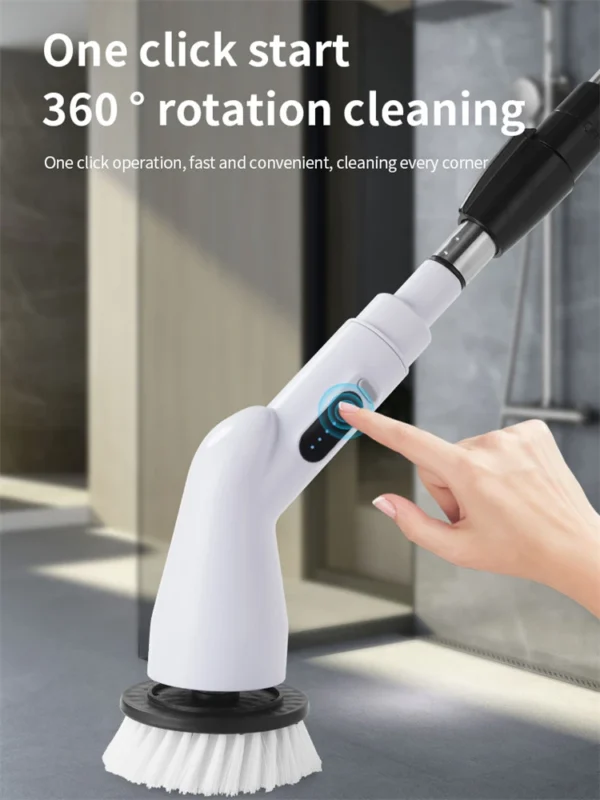 Electric Cleaning Brush Cordless Electric Spin Cleaning Scrubber Shower Cleaning Brush Kitchen Bathroom High-Speed Cleaning - Image 2