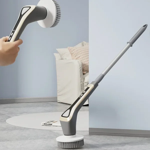 Electric Cleaning Brush Head Adjustable Removable Wireless Convenient Brush Telescopic Handle Handheld Replaceable Cleaning Tool - Image 5