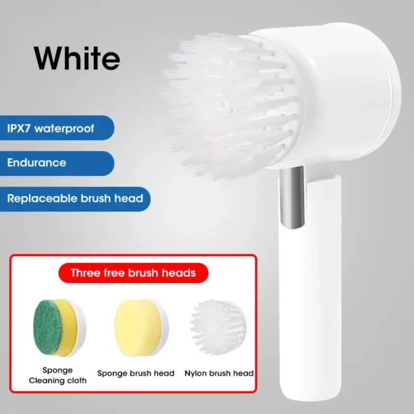 Electric Spin Scrubber, Bathroom Cordless Cleaning Brush Power Scrubber with 5 Replaceable Brush Heads, Electric Cleaning Brush - Image 8