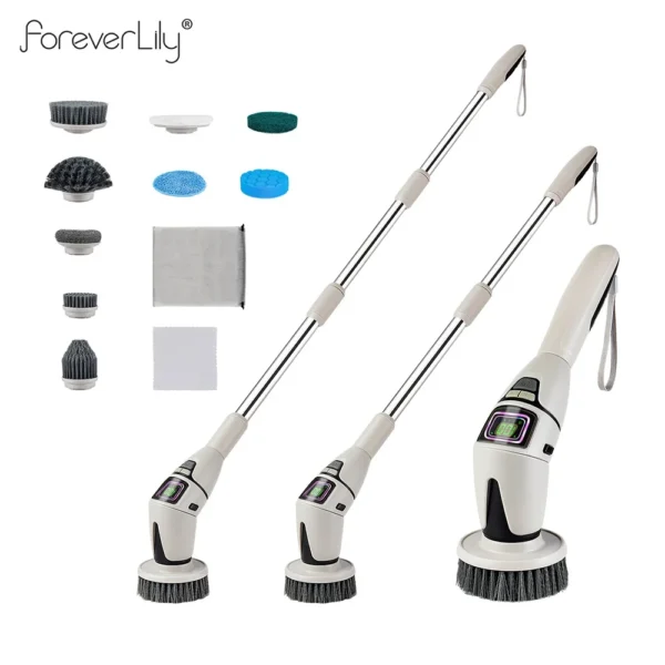 Electric Cleaning Brush 10 in 1 Electric Cleaning Brush Cordless Rotary Clean Brush Shower Cleaning Brush Kitchen Bathroom Home - Image 7