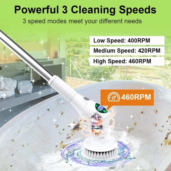 Electric Cleaning Brush 8 in 1 Multifunctional Household Wireless Rotatable Cleaning Brush For Bathroom Kitchen Windows Toilet - Image 4