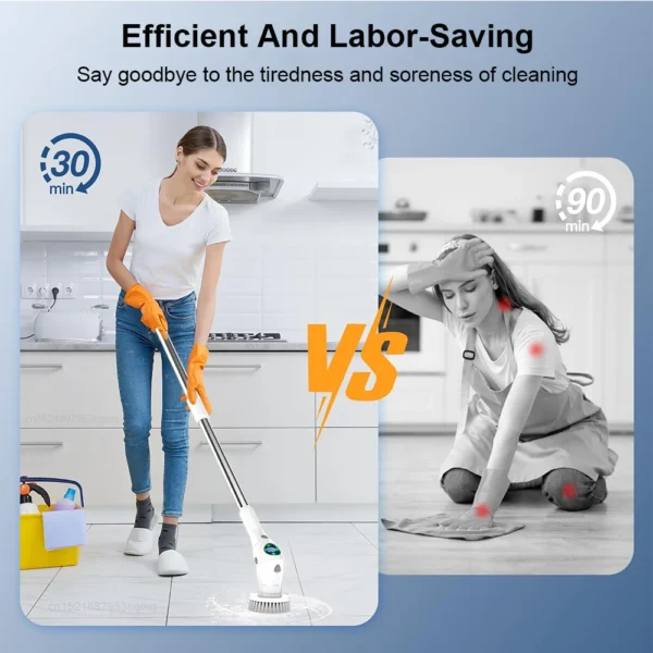 Electric Cleaning Brush 8 in 1 Multifunctional Household Wireless Rotatable Cleaning Brush For Bathroom Kitchen Windows Toilet - Image 2