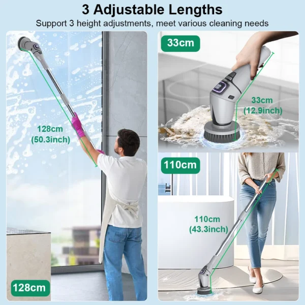 Electric Cleaning Brush 10 In 1 Multifunctional Cleaning Brush For Bathroom Kitchen Toilet Wireless Rotatable Cleaning Brush - Image 5