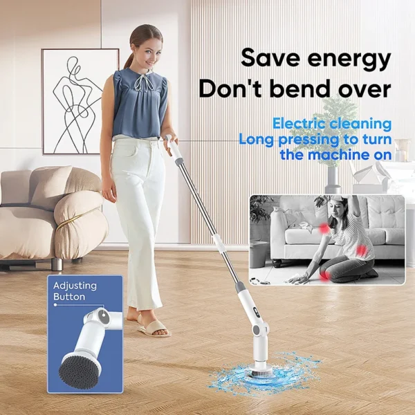 Electric Cleaning Brush 8 in 1 Multifunctional Household Wireless Rotatable Cleaning Brush For Bathroom Kitchen Windows Toilet - Image 2