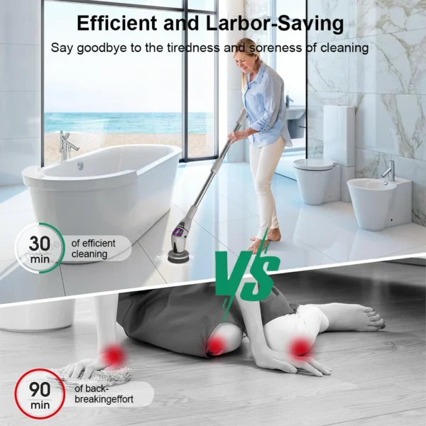 Electric Cleaning Brush 10 In 1 Multifunctional Cleaning Brush For Bathroom Kitchen Toilet Wireless Rotatable Cleaning Brush - Image 3