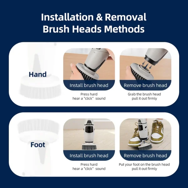 Electric Cleaning Brush 10 in 1 Electric Cleaning Brush Cordless Rotary Clean Brush Shower Cleaning Brush Kitchen Bathroom Home - Image 5